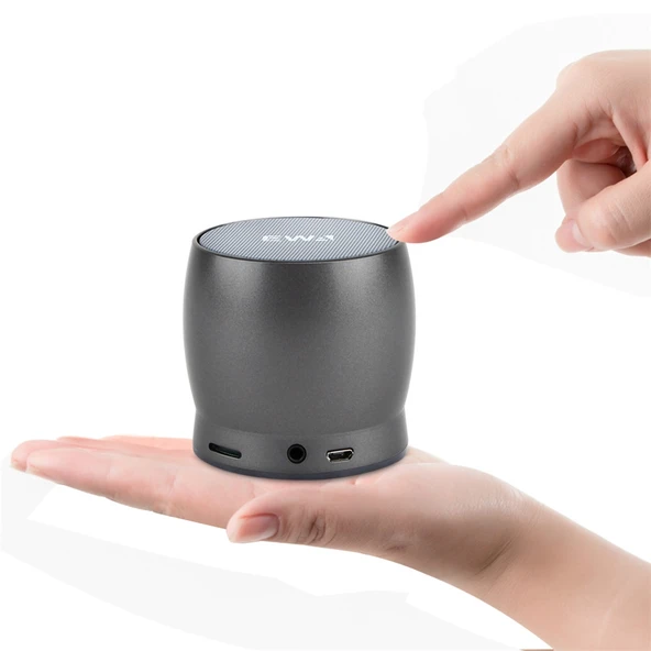 EWA A150 Taşınabilir Mini Bluetooth Hoparlör Siyah Gri Metal Subwoofer