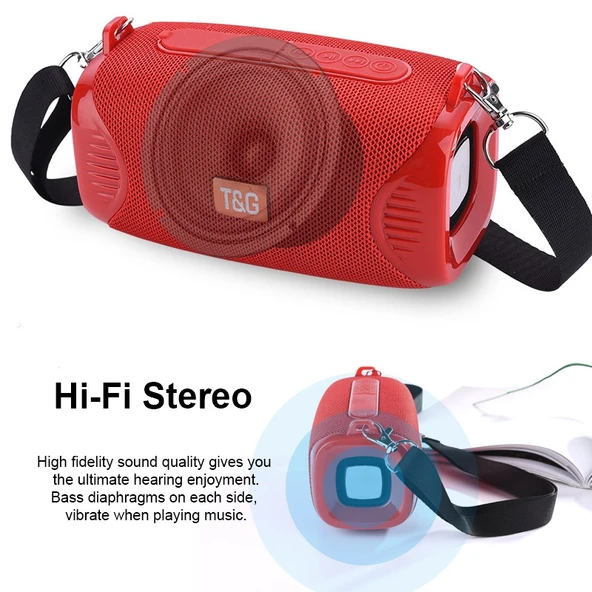 TG532 10W Kablosuz Bluetooth Hoparlör Gri Su Geçirmez Taşınabilir Mini Sütun FM Radyo - 2