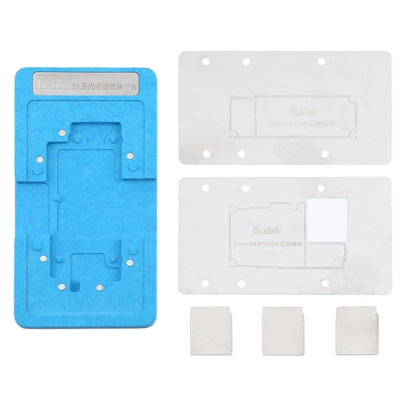 Kaisi iPhone 11 Serisi Orta Katman Anakart BGA Reballing Şablon Lehim Platformu - 3