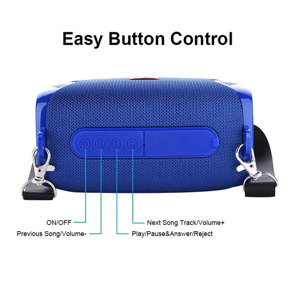TG532 10W Kablosuz Bluetooth Hoparlör Gri Su Geçirmez Taşınabilir Mini Sütun FM Radyo - 3