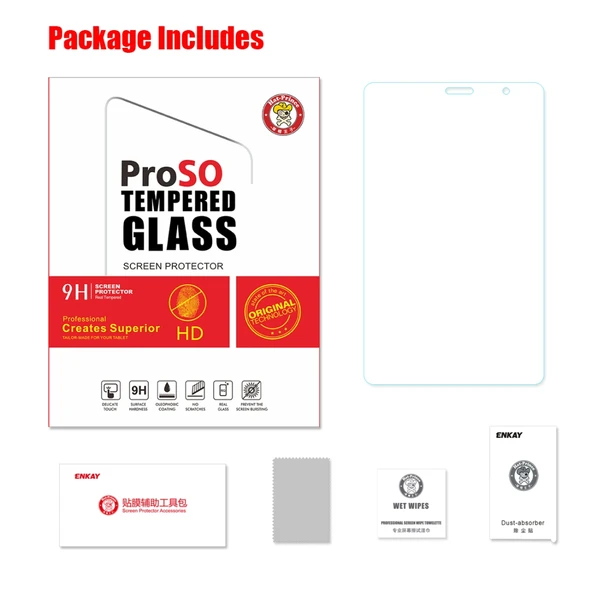 ENKAY Hat-Prince 033mm 9H Sertlik 25D Patlamaya Dayanıklı Temperli Cam Filmi Galaxy Tab A 8 2019 P200 P205 - 7