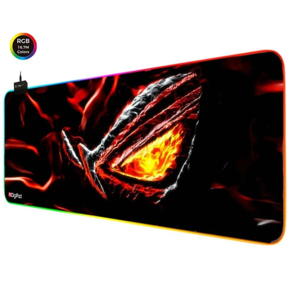 Digipod RGB Gaming Mousepad RGB Oyuncu MousePad 70x30 XL RGB Oyuncu Mousepad Kaymaz Taban 4mm - Resim 3