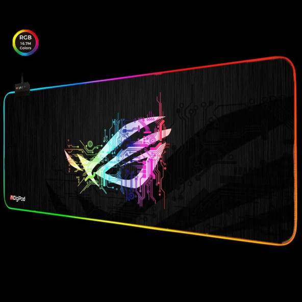 Digipod RGB Gaming Mousepad RGB Oyuncu MousePad 70x30 XL RGB Oyuncu Mousepad Kaymaz Taban 4mm - 6