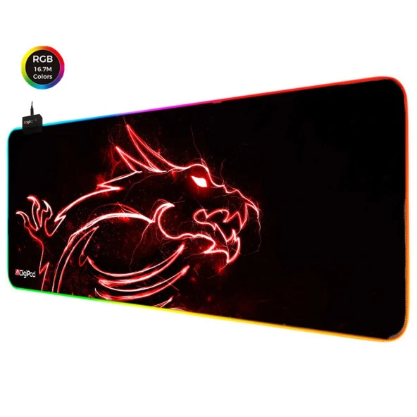 Digipod RGB Gaming Mousepad RGB Oyuncu MousePad 70x30 XL RGB Oyuncu Mousepad Kaymaz Taban 4mm - 3