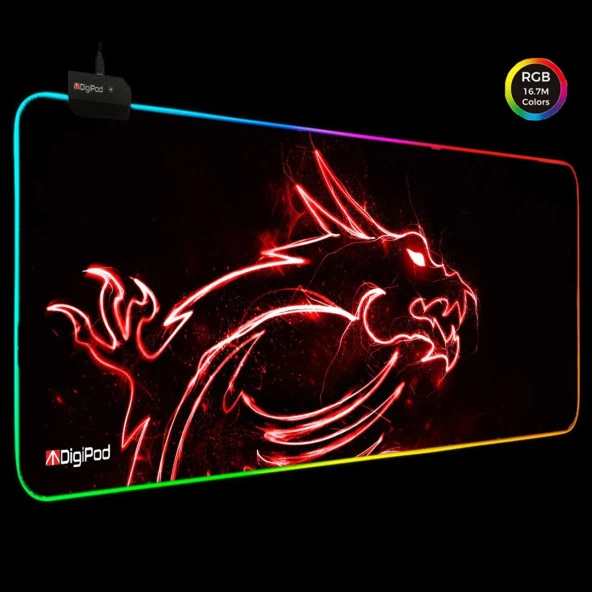 Digipod RGB Gaming Mousepad RGB Oyuncu MousePad 70x30 XL RGB Oyuncu Mousepad Kaymaz Taban 4mm - 5