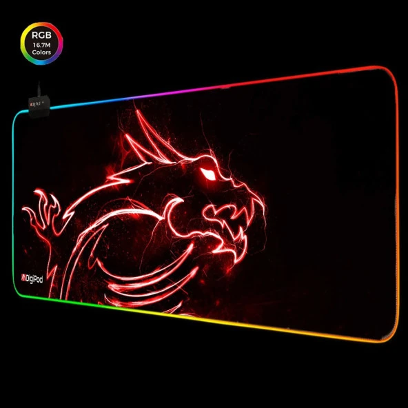 Digipod RGB Gaming Mousepad RGB Oyuncu MousePad 70x30 XL RGB Oyuncu Mousepad Kaymaz Taban 4mm - 6