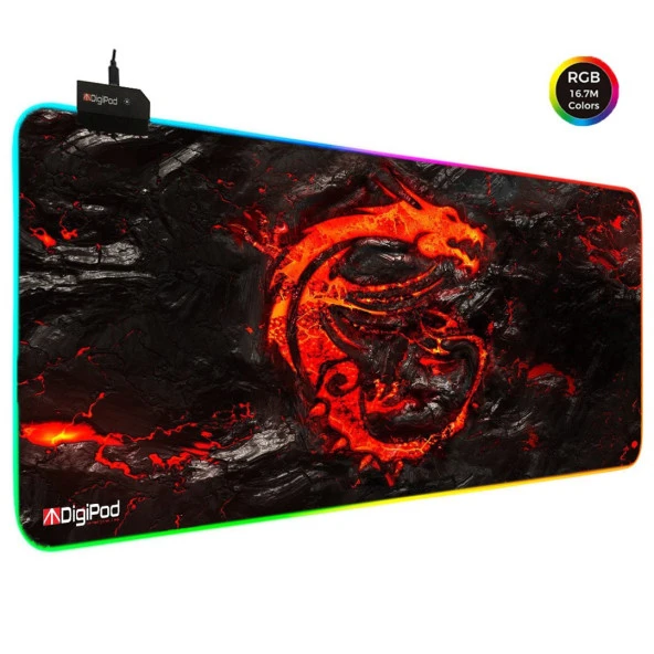 Digipod RGB Gaming Mousepad RGB Oyuncu MousePad 70x30 XL RGB Oyuncu Mousepad Kaymaz Taban 4mm