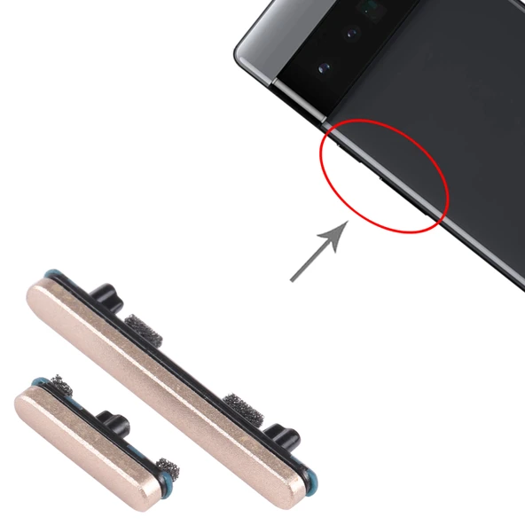 Google Pixel 6 Pro Orijinal Güç ve Ses Kontrol Butonu Altın - 4