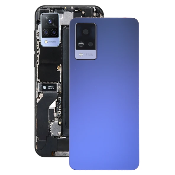 Vivo V21 4G Orijinal Batarya Arka Kapak ve Kamera Lens Kapağı Mavi