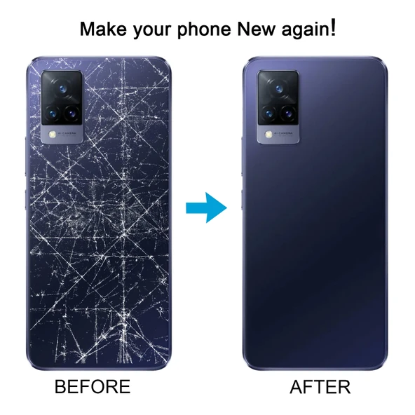 Vivo V21 4G Orijinal Batarya Arka Kapak ve Kamera Lens Kapağı Mavi - 6