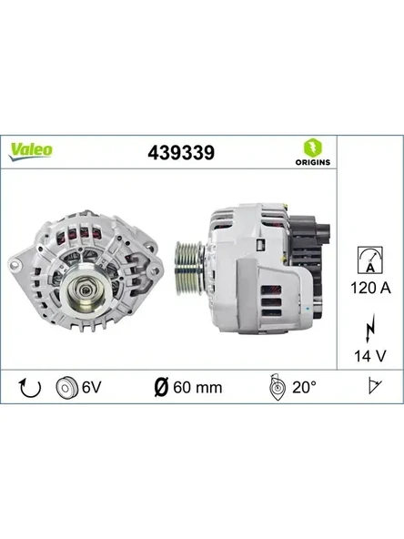 ALTERNATOR 14V 120A BOXER II JUMPER II 2,8HDI 0306 DUCATO 2,8JTD / 2,3JTD 0206
