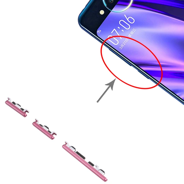Vivo NEX Çift Ekran Güç ve Ses Kontrol Butonu Kırmızı - 4