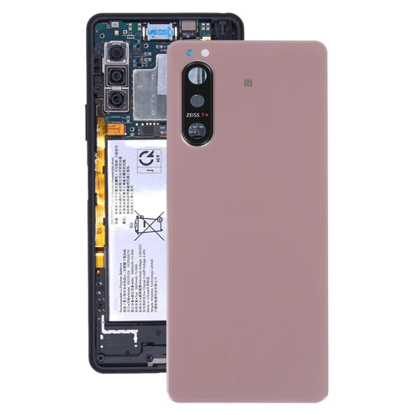 Sony Xperia 5 II Pembe Kamera Lens Korumalı Batarya Arka Kapak