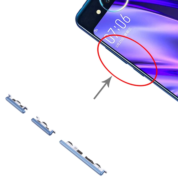 Vivo NEX Çift Ekran Güç ve Ses Kontrol Butonu Mavi - 4