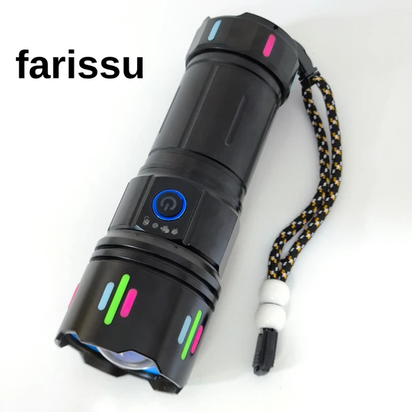 Şarjlı LED El Feneri | 100W | 12000 Lümen | 4500 mAh | Zoomlu – Type-C - 6
