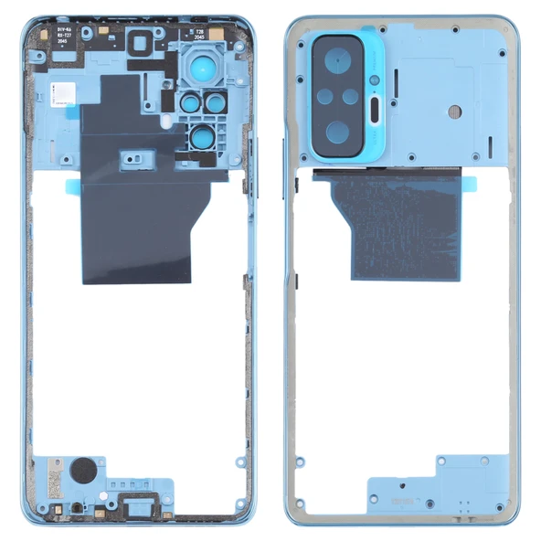 Xiaomi Redmi Note 10 Pro Max Pro Orta Çerçeve Çerçeve Plakası Mavi