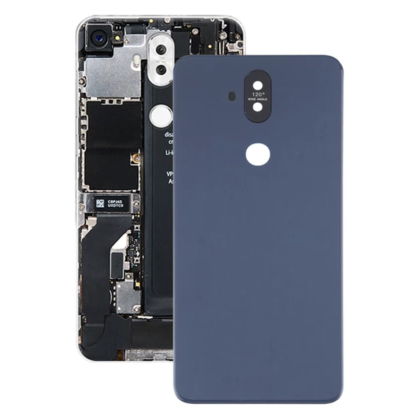 Asus Zenfone 5 Lite ZC600KL Uyumlu Mavi Çim Malzemeli Arka Kapak ve Kamera Lens Kapağı