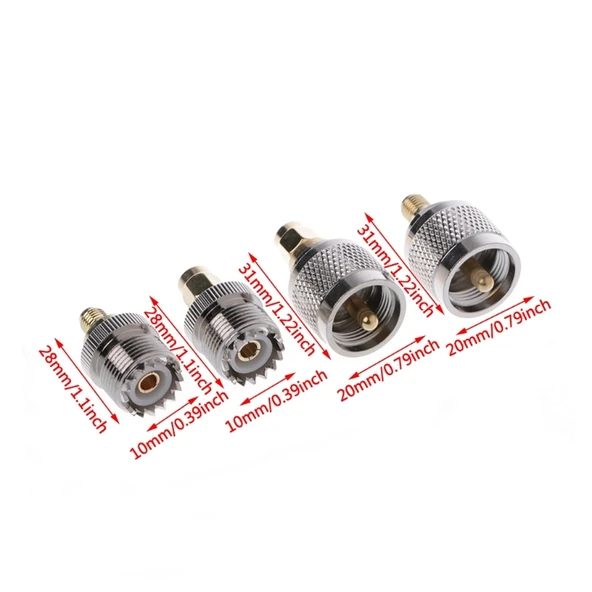 4 Parça A13 Adaptör Kiti PL259 SO239 SMA Erkek Dişi RF Konnektör - 3