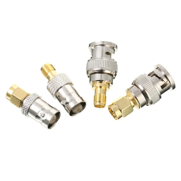 4 Parça SMA Erkek Kadın BNC Erkek Kadın RF Adaptör Test Dönüştürücü Seti
