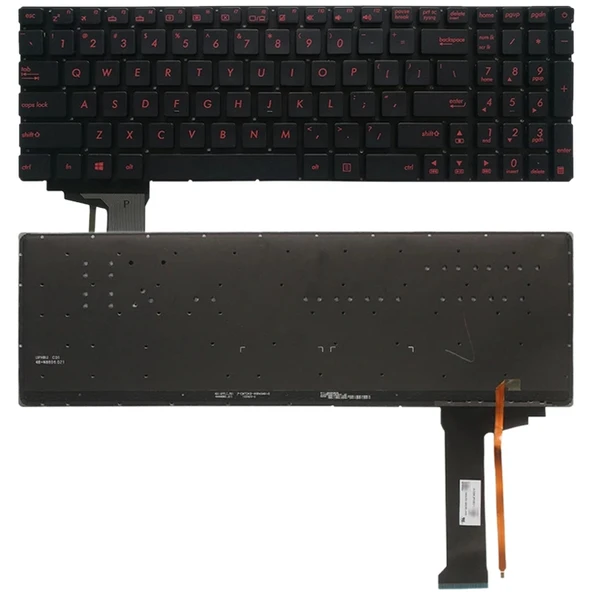 Asus GL552 Serisi Siyah Klavye US Versiyon Arkadan Aydınlatmalı