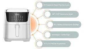 Yui M25 Maxifry Pro 5,5l Smart Airfryer Fritöz - 3