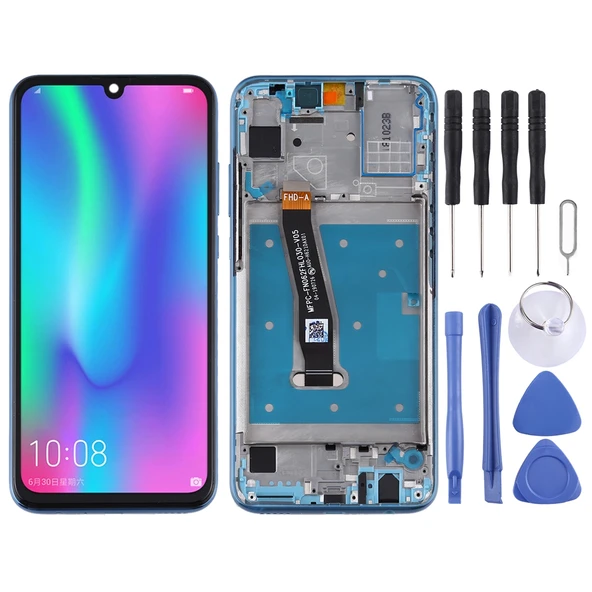 Huawei Honor 10 Lite Mavi Çerçeveli LCD Ekran ve Dokunmatik Panel Komple Set - 1