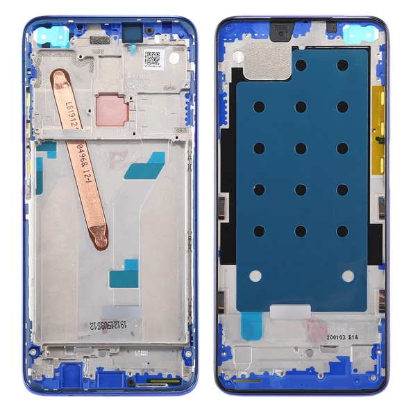 Xiaomi Redmi K30 5G Ön Gövde LCD Çerçeve Bezel Plakası Mavi