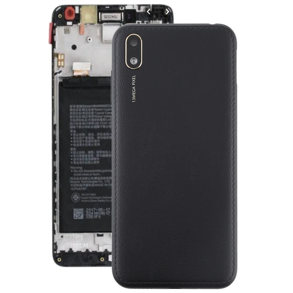 Huawei Y5 2019 Siyah Arka Kapak Pil Kapağı Kamera Lensli Yan Tuşlu