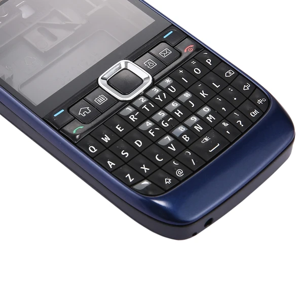 Nokia E63 Tam Kasa Kapak Seti Koyu Mavi Ön Kapak Orta Çerçeve Pil Arka Kapak Klavye - 4