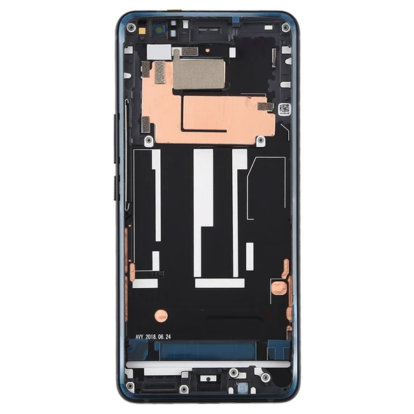 HTC U11 Plus Orta Çerçeve Çerçeve Plakası Siyah - 2