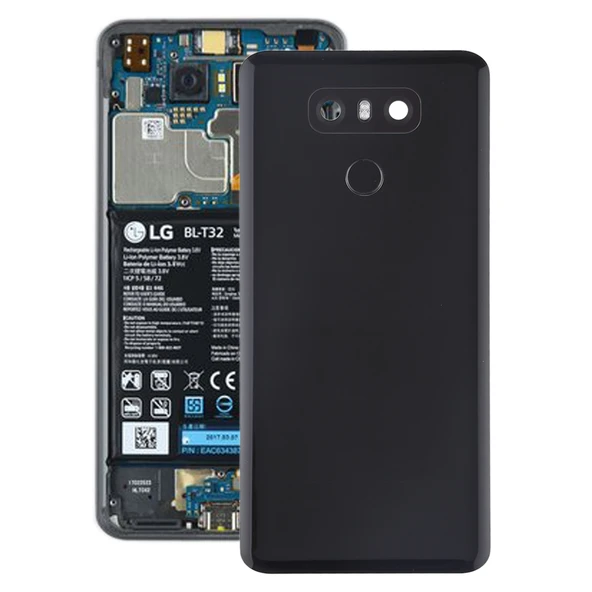 LG G6 Uyumlu Siyah Arka Kapak Kamera Lensli Parmak İzi Sensörlü