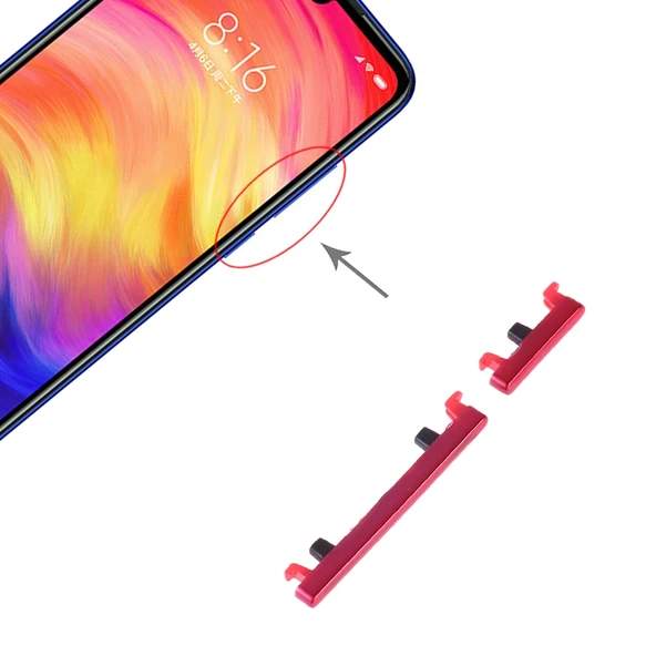 Xiaomi Redmi Note 7 Pro ve Redmi Note 7 Kırmızı Güç ve Ses Kontrol Butonu - 5