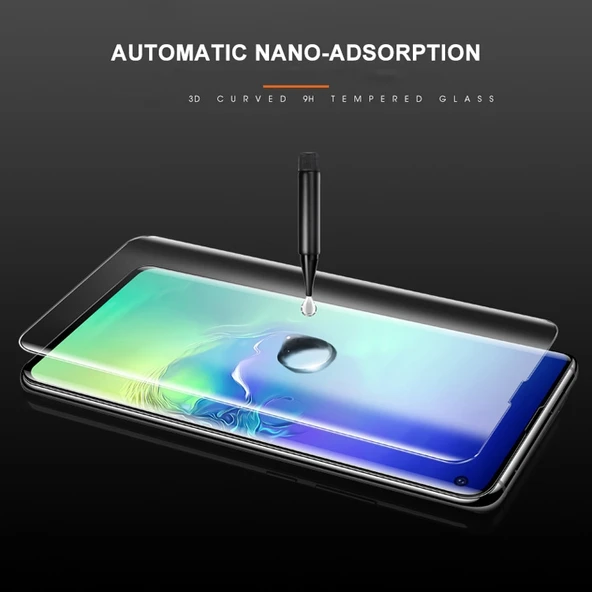 Samsung Galaxy S10 Plus 9H 3D Tam Ekran UV Ekran Koruyucu Film Tekli - 3