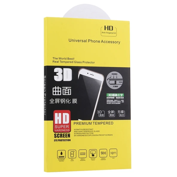 Samsung Galaxy S9 Plus 9H Sertlik 3D Kavisli Kenar Tam Ekran HD Temperli Cam Ekran Koruyucu Şeffaf - 8