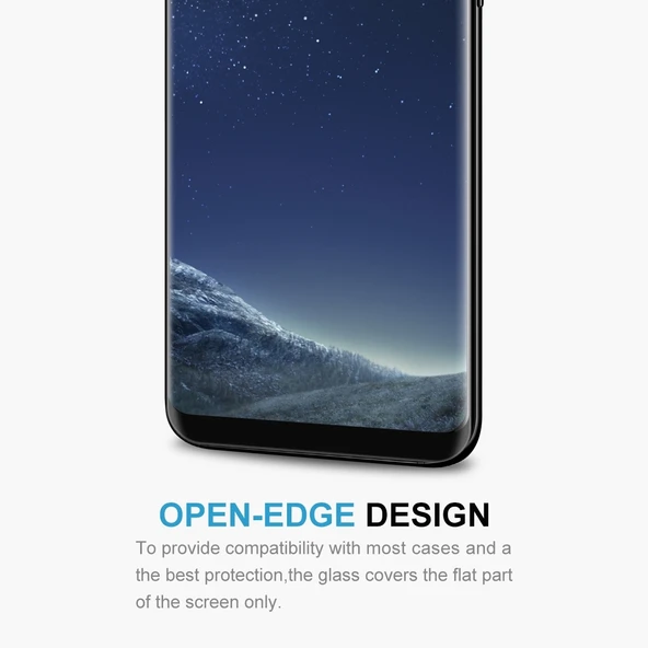 Samsung Galaxy S8 Plus G955 Kavisli Temperli Cam Ekran Koruyucu Siyah - 6