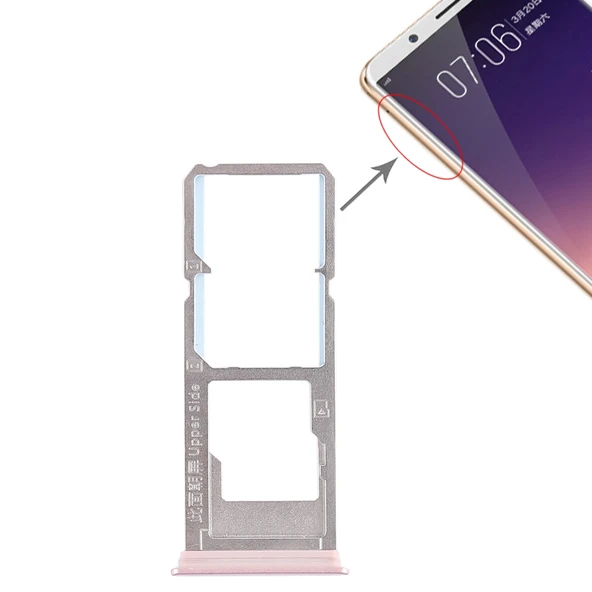 Vivo Y79 2li SIM Kart Tepsisi ve Micro SD Kart Tepsisi Gül Altın