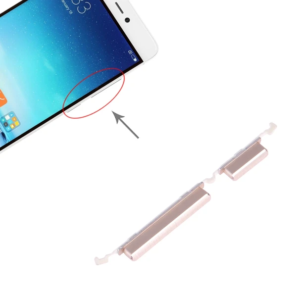 Xiaomi Mi 5s Güç ve Ses Kontrol Butonu Altın - 5