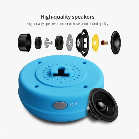 BTS 06 Mini Su Geçirmez IPX4 Bluetooth V2 1 Hoparlör Siyah Eller Serbest - 4
