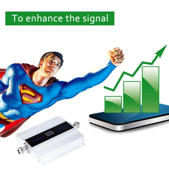 GSM 900MHz Mini Cep Telefonu LCD Sinyal Güçlendirici Emme Antenli - 9