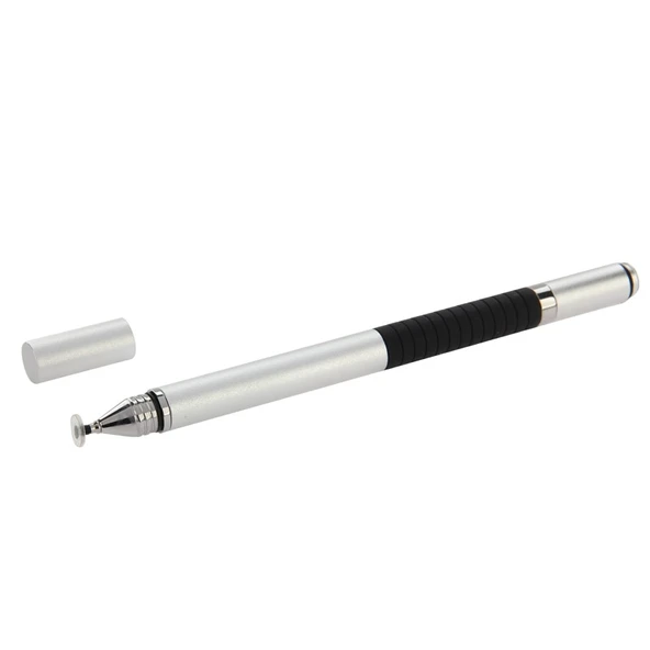 2'si 1 Arada Stylus Dokunmatik Kalem ve Tükenmez Kalem Apple iPhone ve iPad Uyumlu Gri - 4