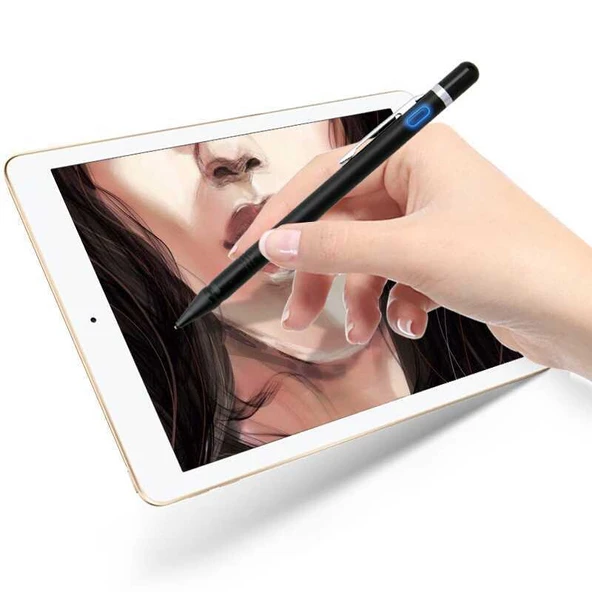Şarjlı Kırmızı Kapasitif Dokunmatik Ekran Aktif Stylus Kalem 1.5-2.3mm Uç - 6