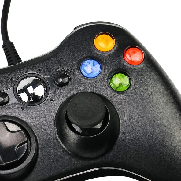 Xbox 360 USB 2.0 Kablolu Oyun Kumandası Beyaz 2.5 Metre Kablo - 6