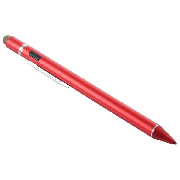 Şarjlı Kırmızı Kapasitif Dokunmatik Ekran Aktif Stylus Kalem 1.5-2.3mm Uç