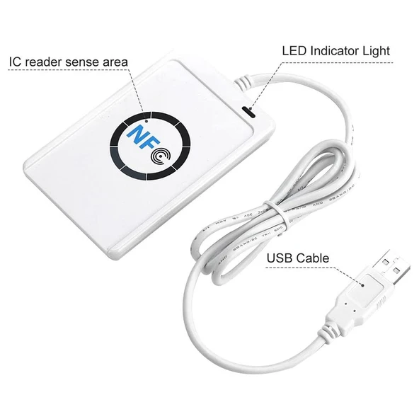 ACR122 NFC RFID USB Temassız Akıllı Kart Okuyucu 212Kbps 242Kbps Hızında Okuma Yazma - 3