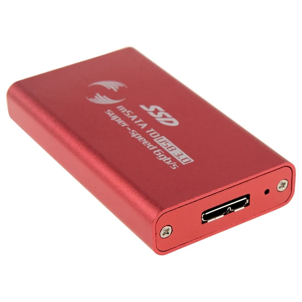 6gb saniye mSATA SSD USB 30 Kırmızı Harici Disk Kutusu - 3