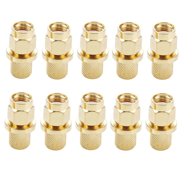 10 Adet Altın Kaplama SMA Erkek Fiş RF Konnektör Adaptörü RG58 RG142 LMR195 Kablo İçin - 4