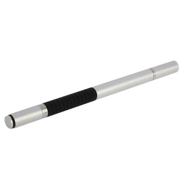 2'si 1 Arada Stylus Dokunmatik Kalem ve Tükenmez Kalem Apple iPhone ve iPad Uyumlu Gri - 2