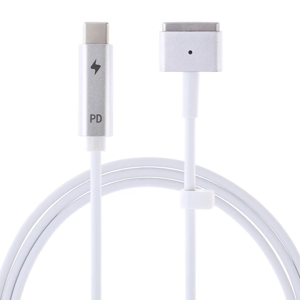 85W MagSafe 2 T Şeklinde 5 Pin USB C PD Şarj Kablosu Beyaz 1.7 Metre - 3