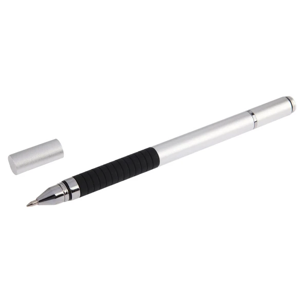 2'si 1 Arada Stylus Dokunmatik Kalem ve Tükenmez Kalem Apple iPhone ve iPad Uyumlu Gri - 5