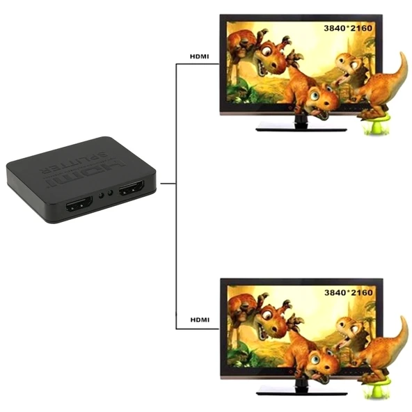 Mini Full HD 4K 1x2 HDMI 3D V1.4b Splitter HDTV STB DVD Projektör DVR Uyumlu - 5